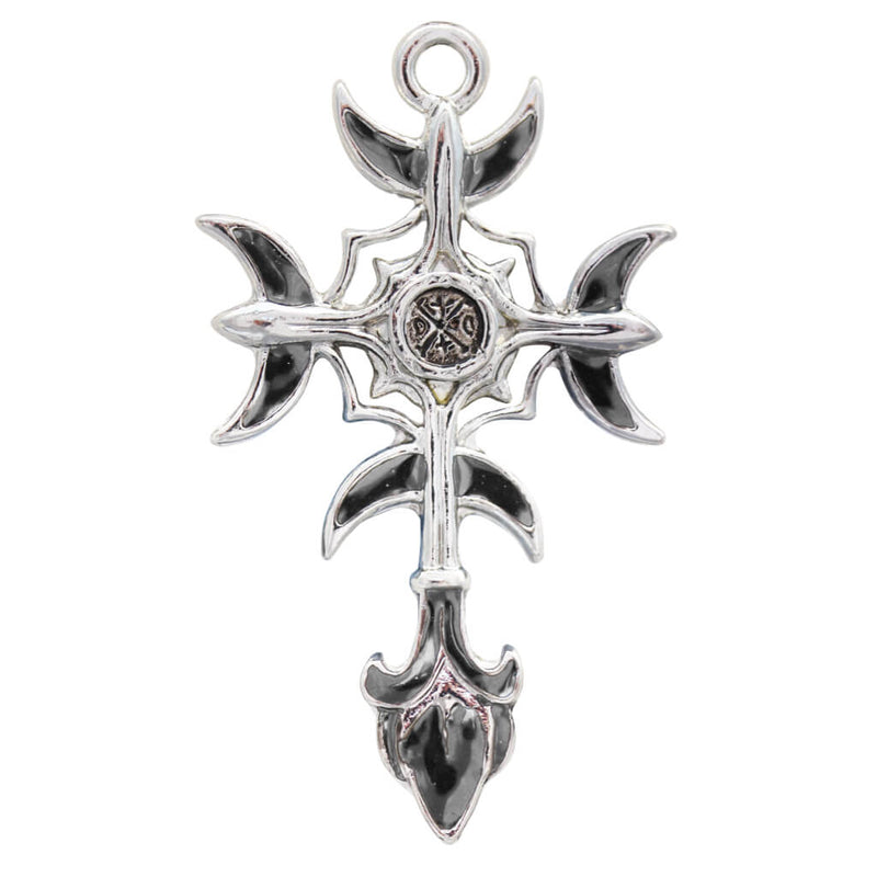 Gothic Moon Cross Power Pendant