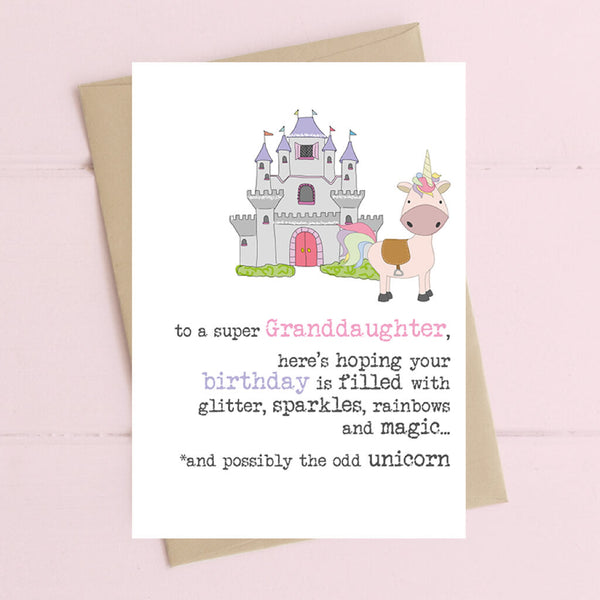 Granddaughter Unicorn Greeting Card