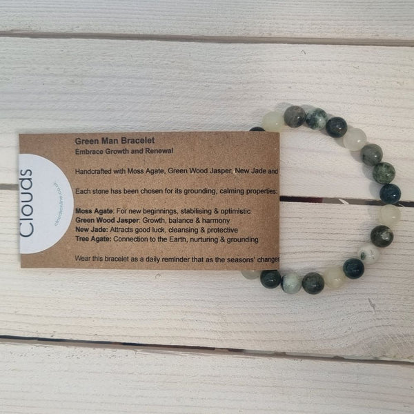Green Man Bead Bracelet