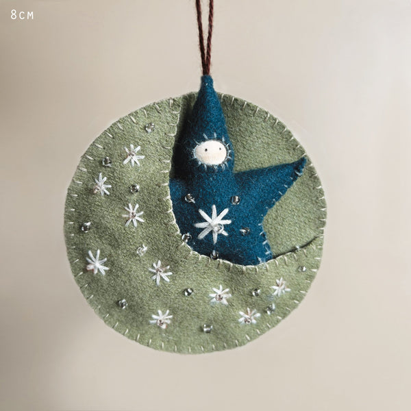 Felt Moon Baby - Green