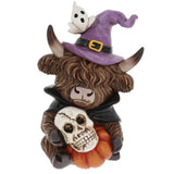 Halloween Highland Cow Pumpkin & Skulls Decoration
