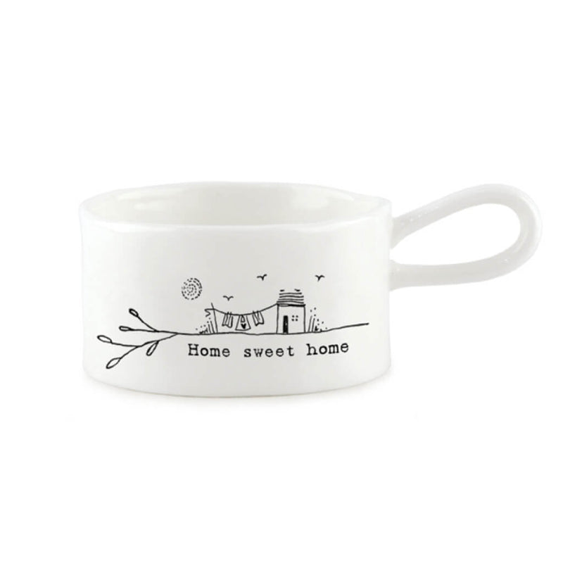 East of India Handled Tealight Holder Home Sweet Home