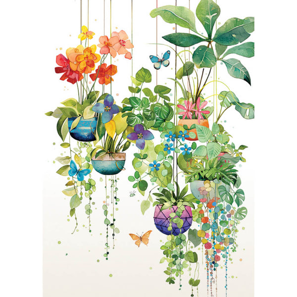 Bug Art Hanging Plants Greetings Card