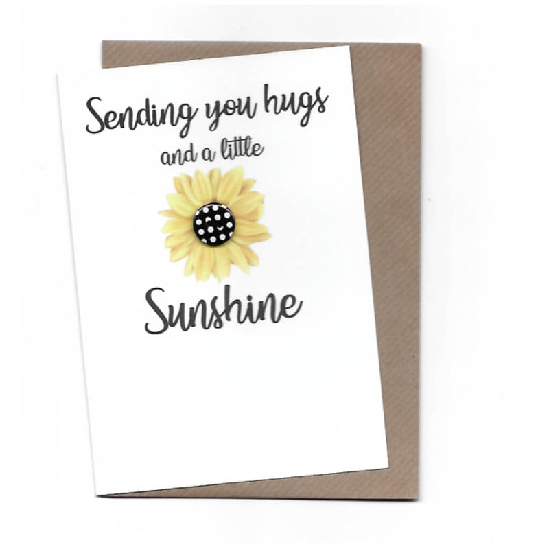 Hello Sweetie Sending You Hugs Sunflower Greetings Card