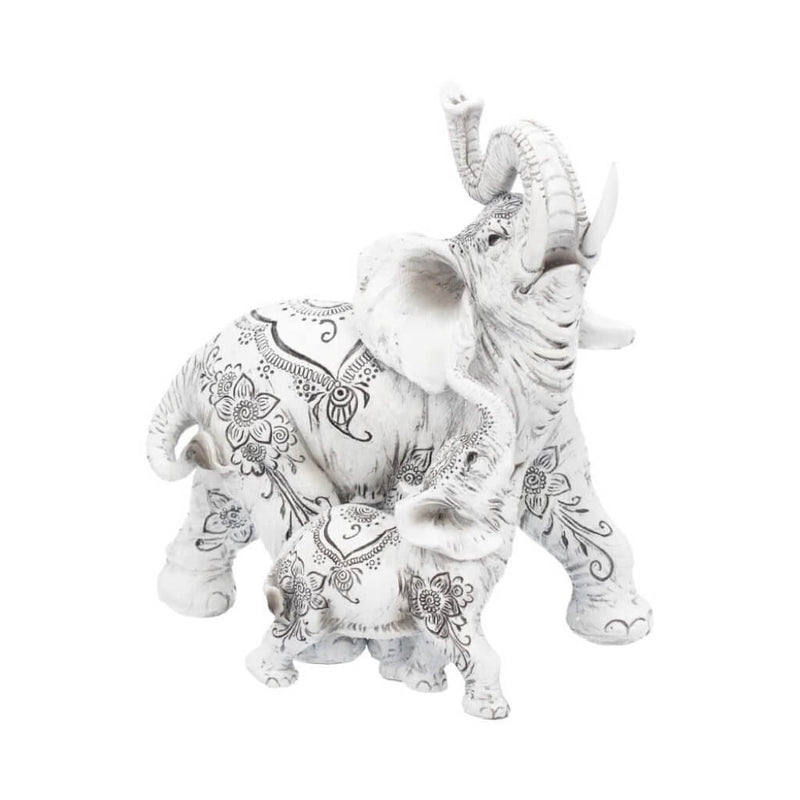 Henna Happiness Elephant and Calf Figurine