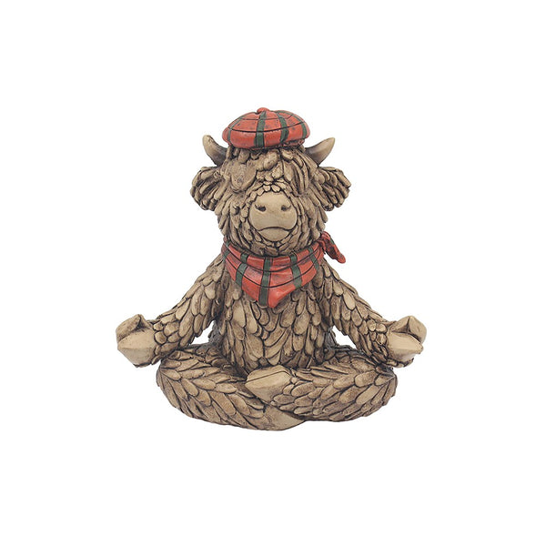 Tartan Yoga Hughie Highland Cow Ornament