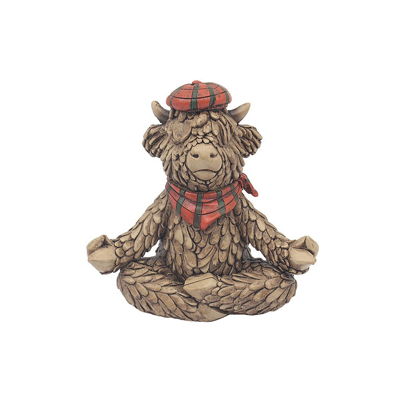 Tartan Yoga Hughie Highland Cow Ornament