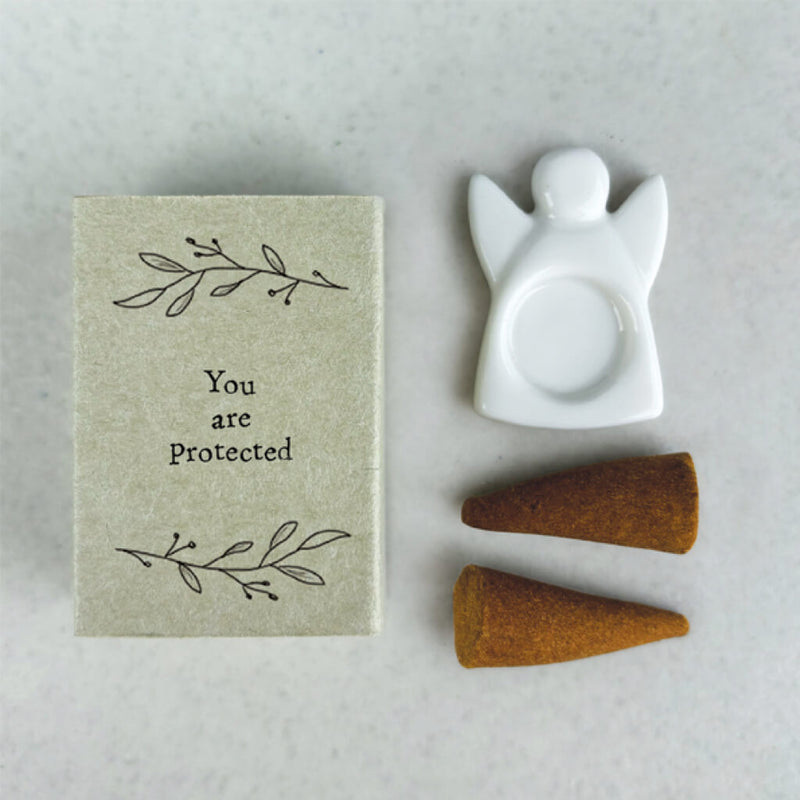 Incense Holder With Cone in Matchbox - Protected