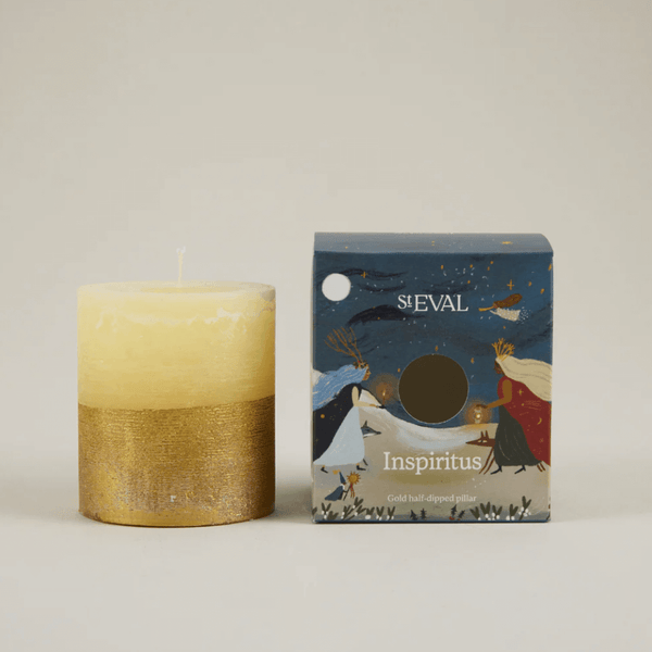 Inspiritus Gold Half Dipped Pillar Candle