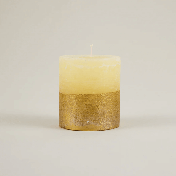 Inspiritus Gold Half Dipped Pillar Candle