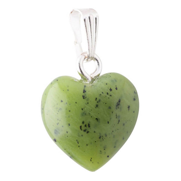 Soft Jade Heart Silver Plated Pendant