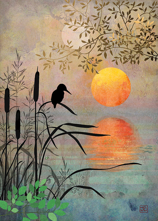 Bug Art Kingfisher Greetings Card
