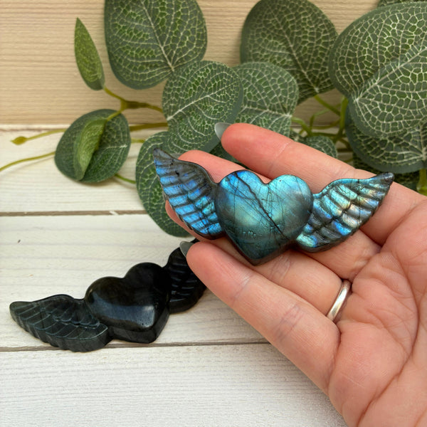 Labradorite Angel Heart Carving