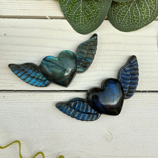 Labradorite Angel Heart Carving