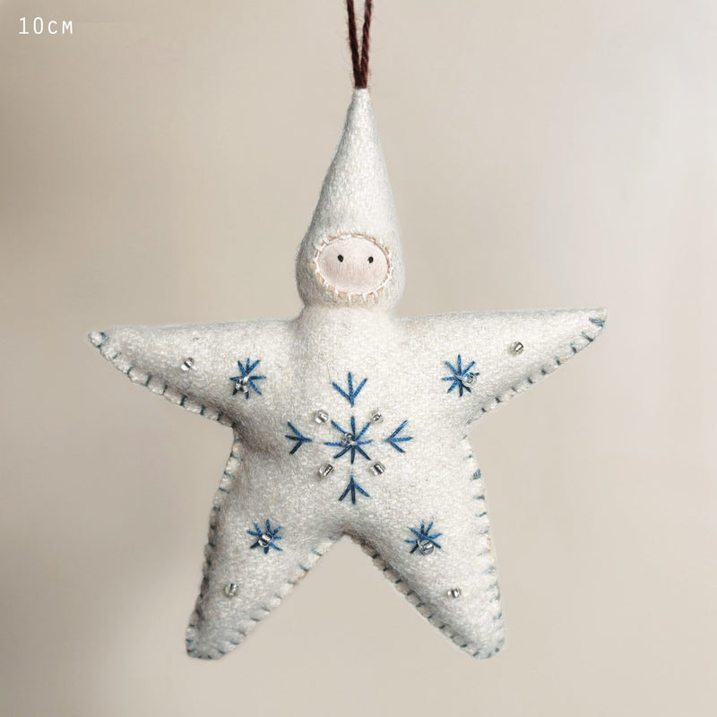 Large Felt Star Baby Decoration - Cream