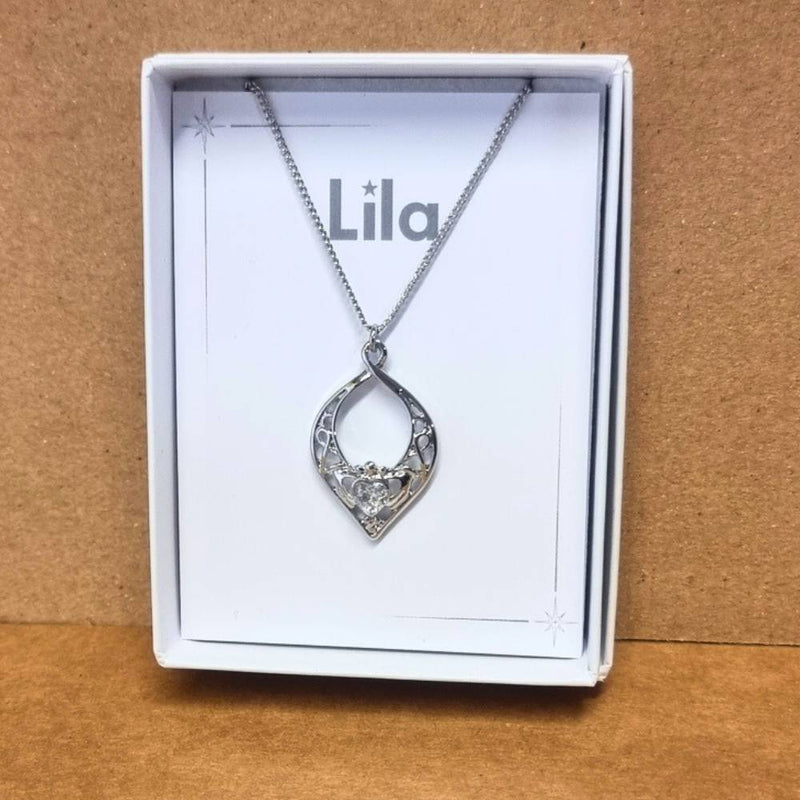 Long Claddagh Pendant Necklace