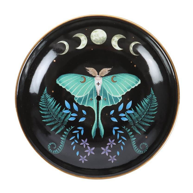 Luna Moth Round Incense Holder