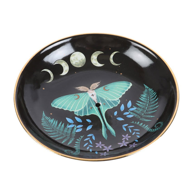 Lunar Moth Round Incense Holder