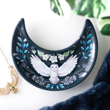 Owl Crescent Moon Trinket Dish