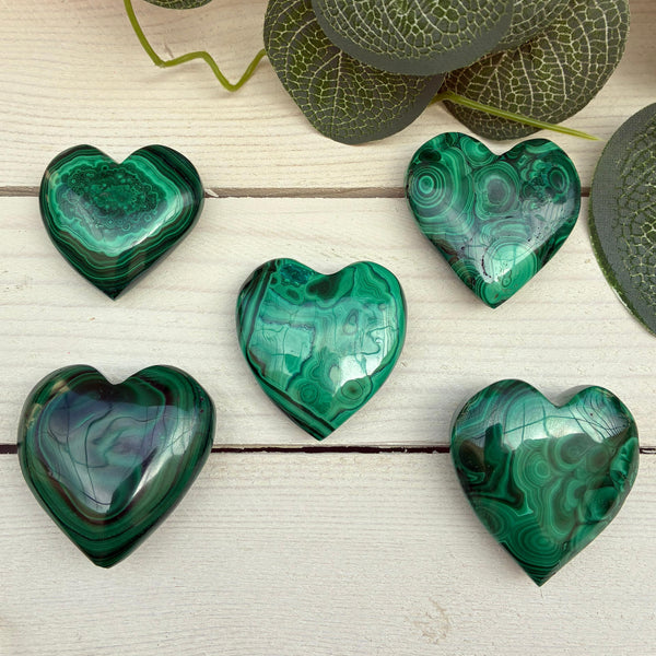 Malachite Polished Heart Carving