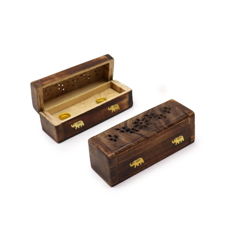 Mango Wood Incense Smoke Box 15cm