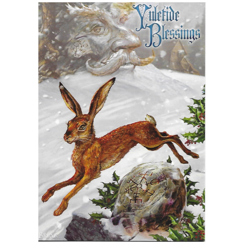 Midwinter Rune Hare Yule Card