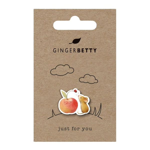 Mouse & Apple Pin Badge
