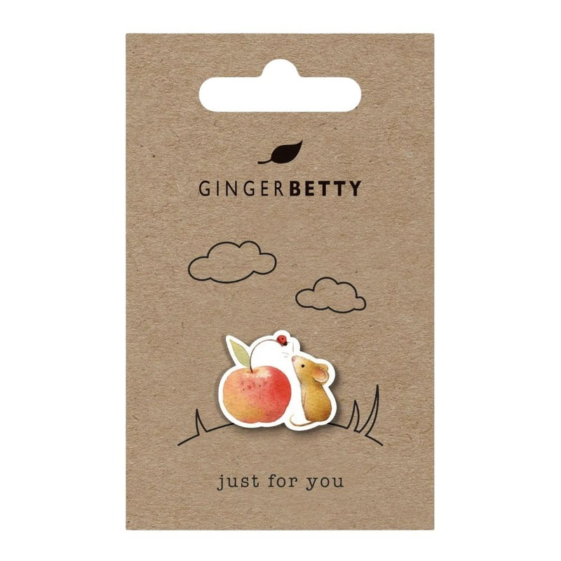 Mouse & Apple Pin Badge