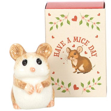 Tiny Glass Figure in Matchbox - Mouse