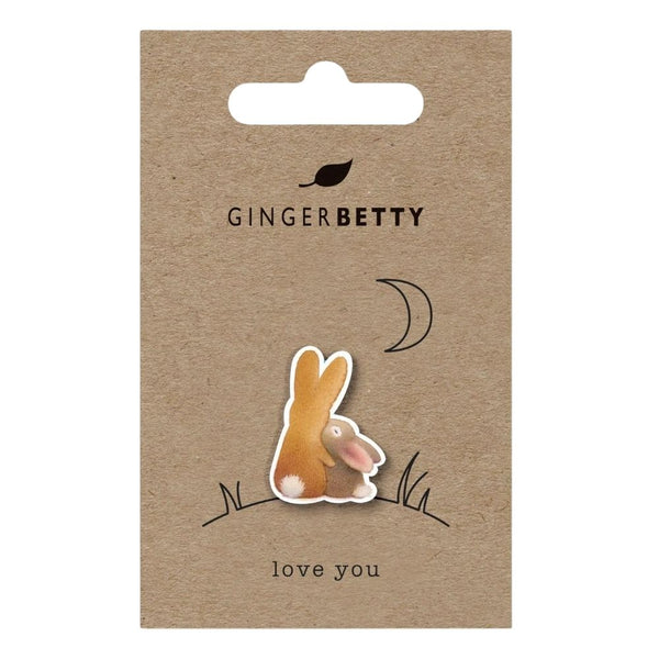 Mum & Baby Rabbit Pin Badge