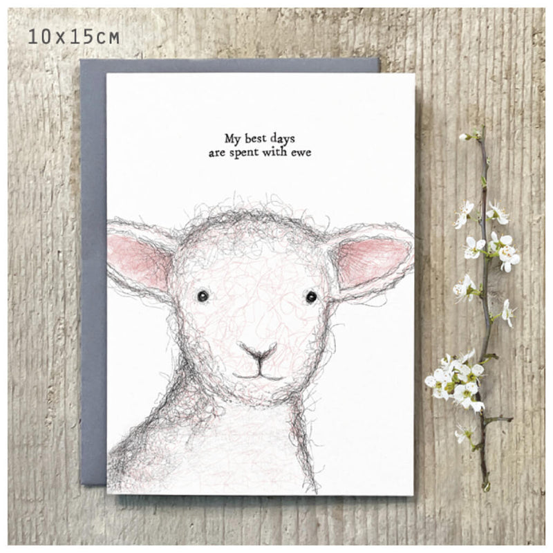 My Best Days Are Spent With Ewe Sheep Greetings Card