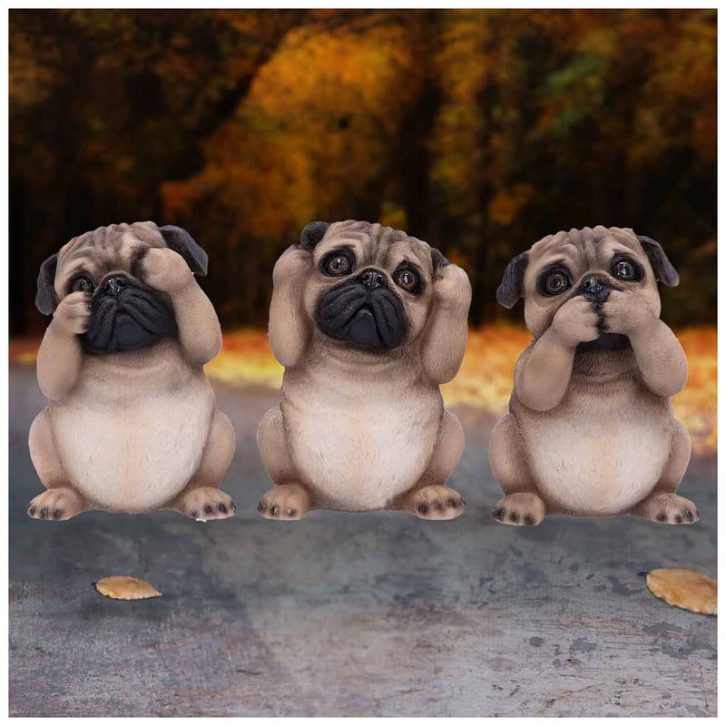 Three Wise Pugs Set