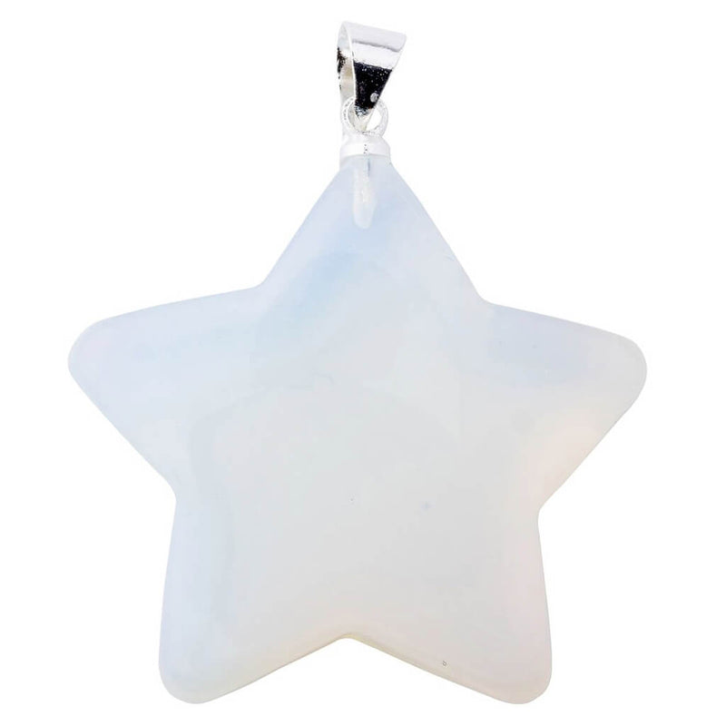 Opalite Star Pendant with Silver Plated Bail