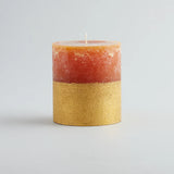 Orange & Cinnamon Gold Half Dipped Pillar Candle