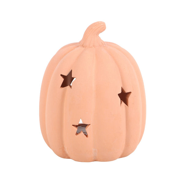 Terracotta Stars Pumpkin Tea Light Holder