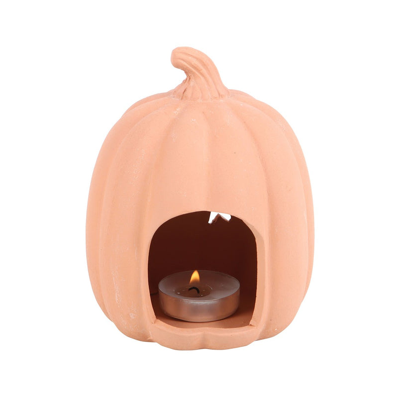Terracotta Stars Pumpkin Tea Light Holder