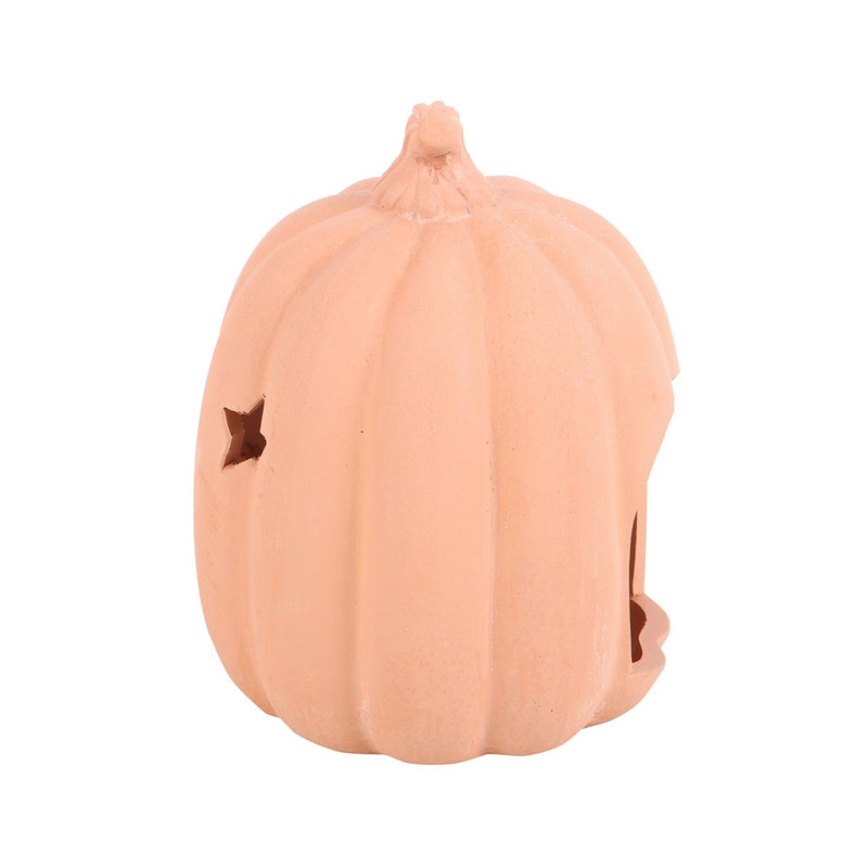 Terracotta Stars Pumpkin Tea Light Holder