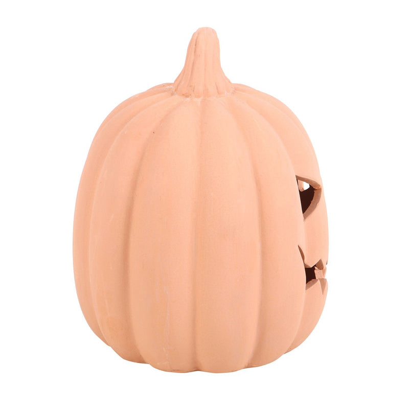 Terracotta Jack-O-Lantern Pumpkin Ornament