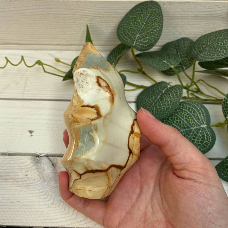 Polychrome Jasper Flame Yellow and Blue Colourings
