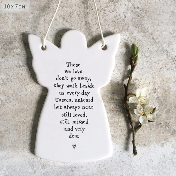 East of India Porcelain Hanging Angel - Those We Love