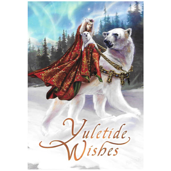 Queen of the Aurora Bears Yule Card