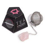 Raw Gemstone Tea Strainer - Rose Quartz