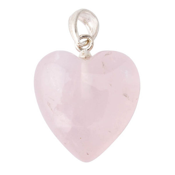 Rose Quartz Heart Silver Plated Pendant