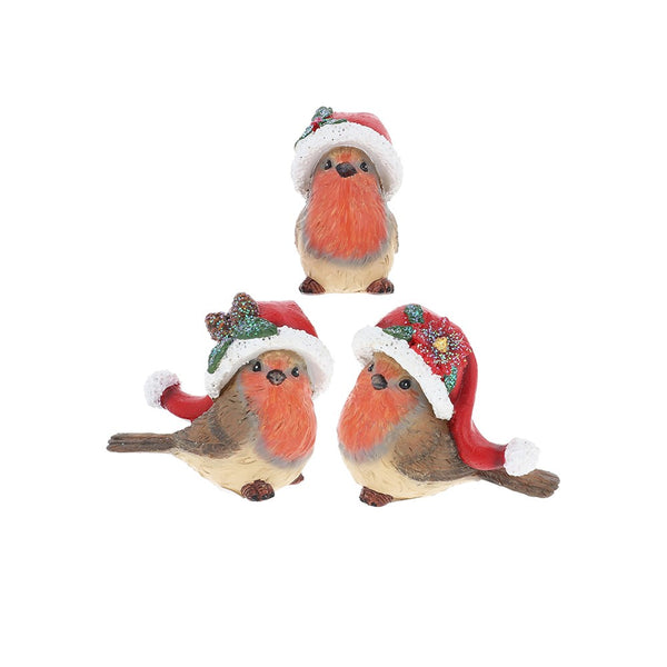 Santas Hat Robin Small Decoration
