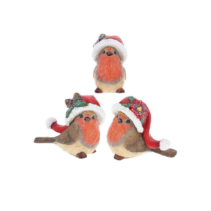 Santas Hat Robin Small Decoration