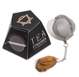 Raw Gemstone Tea Strainer - Gold Tiger's Eye