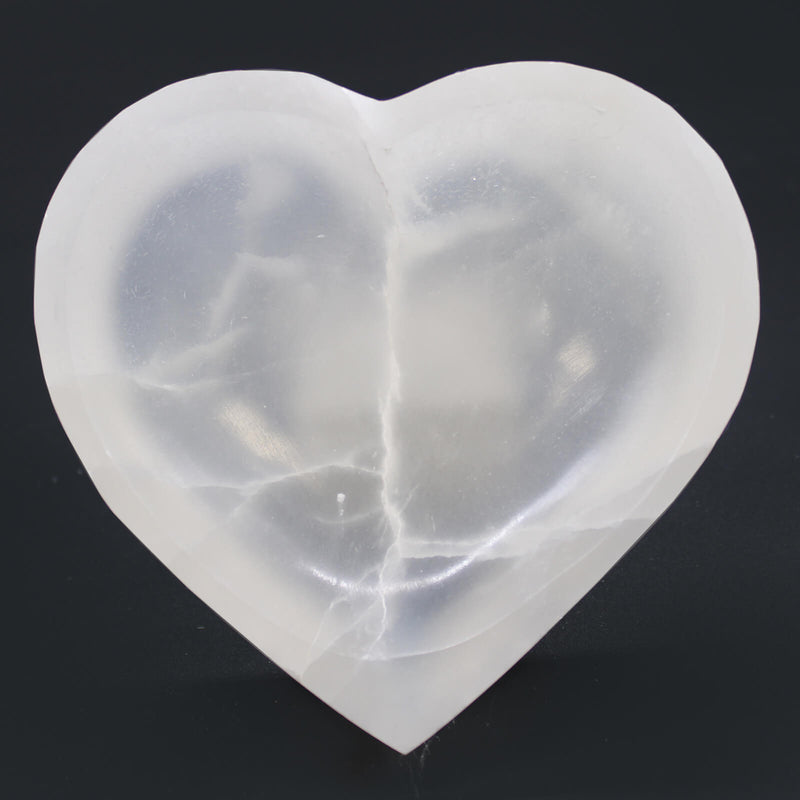 Selenite Heart Shaped Bowl 15cm