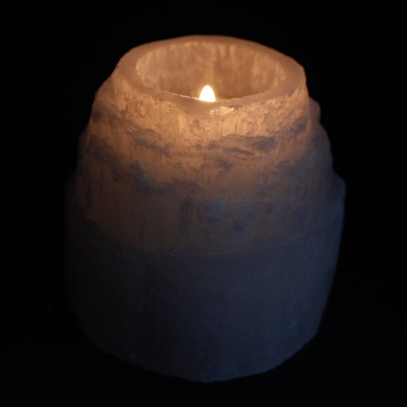 Selenite Mountain Top Tea Light Holder