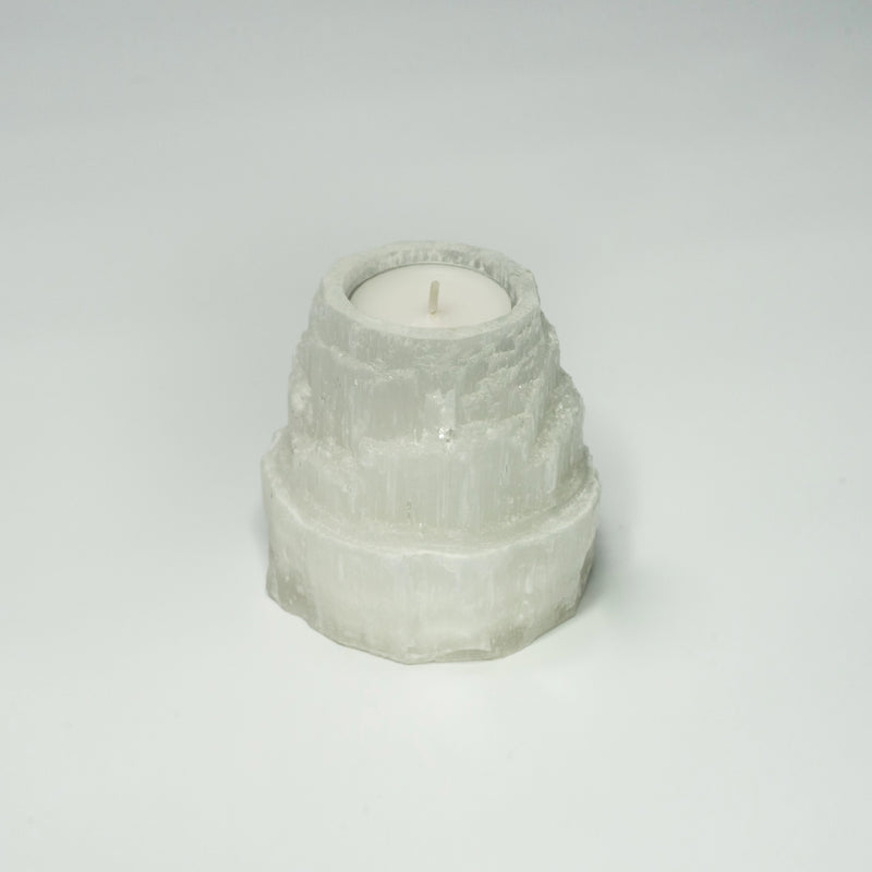 Selenite Mountain Top Tea Light Holder