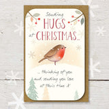 Sending Hugs At Christmas Keepsake Card